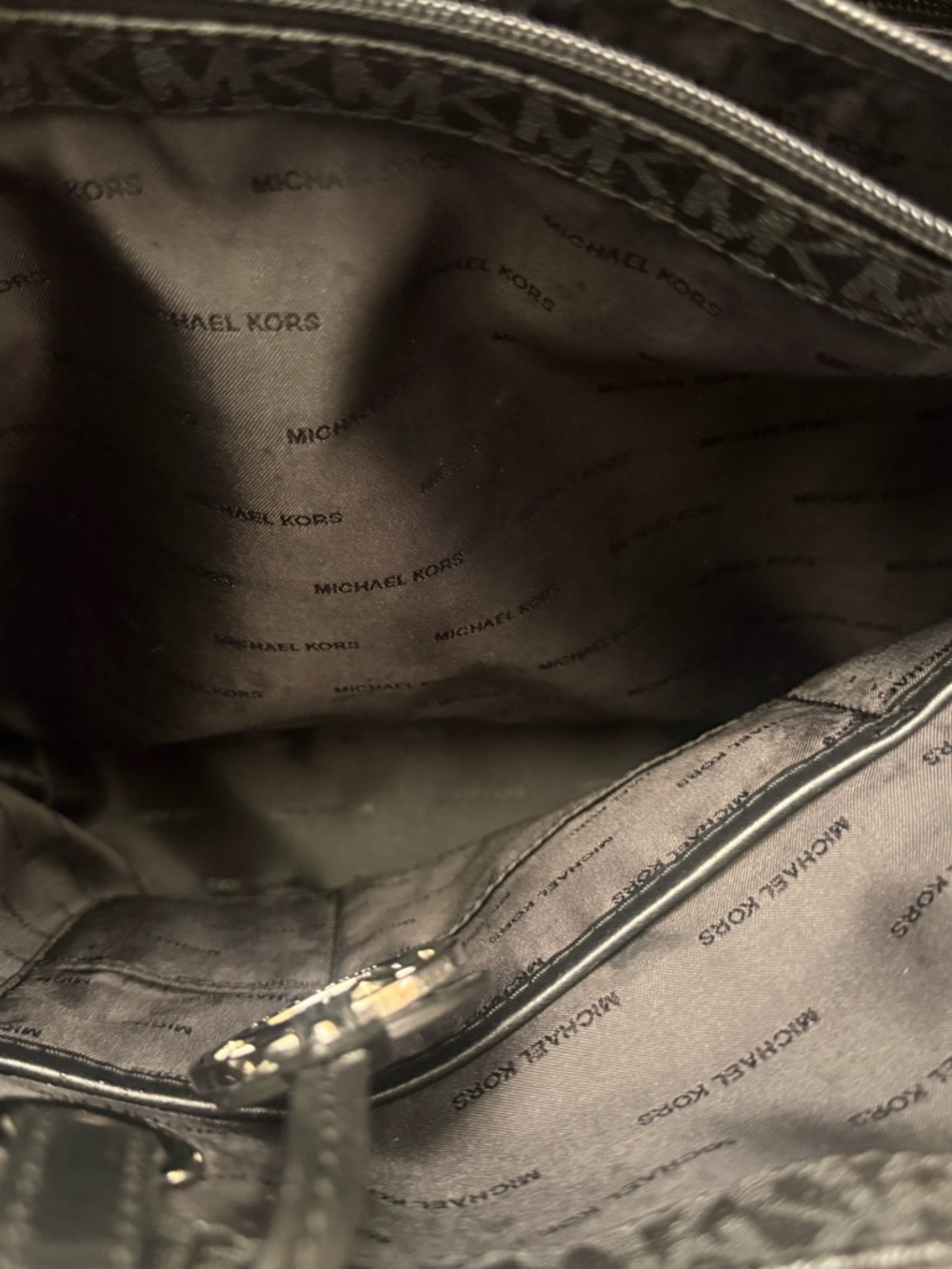 Michael Kors Black and Gray Signature Tote - Picture 10 of 13